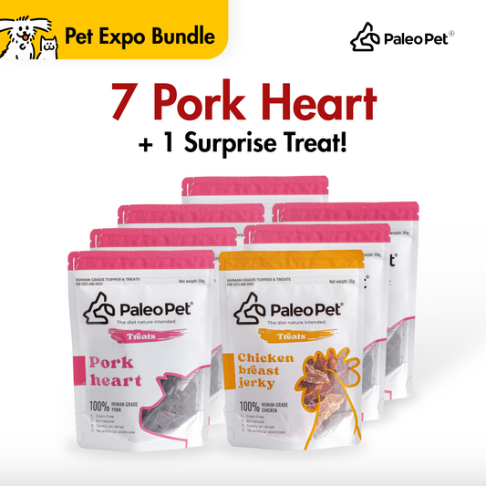 Pork heart treat pouch 30g with 1 free treat
