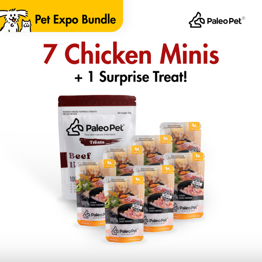 Box of 7 - Chicken mini meat pouch 65g with 1 free treat