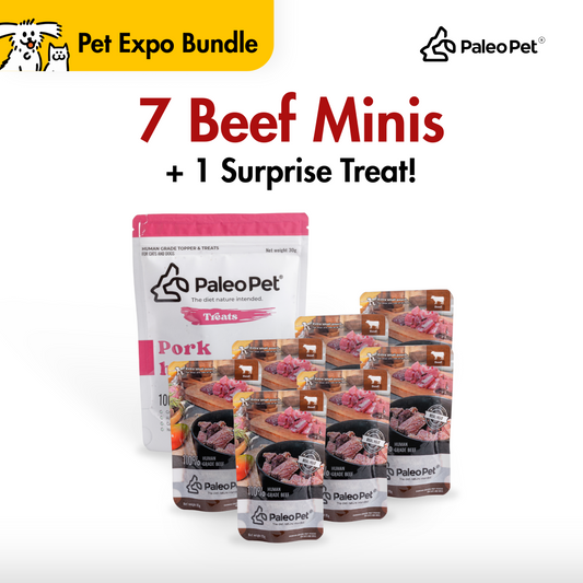Box of 7 - Beef mini meat pouch 65g with 1 free treat